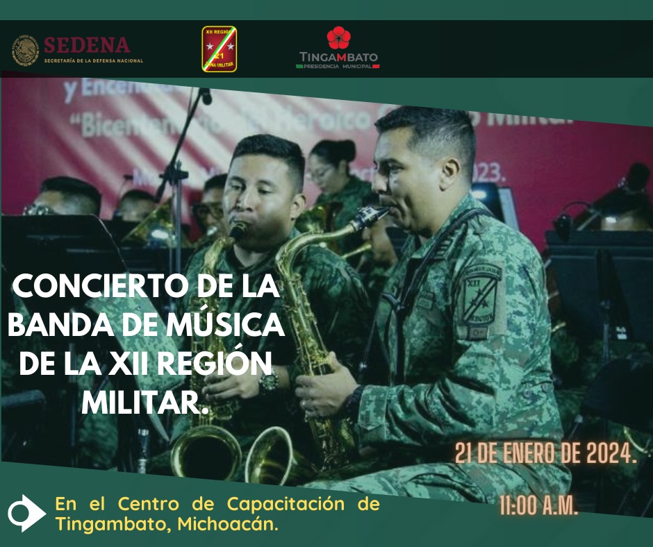 Hoy jueves, por tercera vez la Banda de Música de la XII Región Militar en  LC