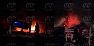 #VIDEO | Mujer presuntamente bajo los influjos de las drogas le prende fuego a bodega en Apatzingán