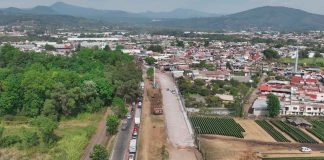 Con avance del 30 % el paso superior vehicular La Hielera, en Uruapan: Gobierno estatal