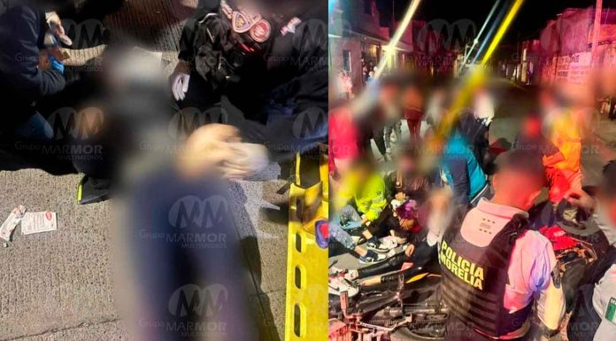 Accidente de motos deja al menos 3 adolescentes heridos en El Realito, Morelia