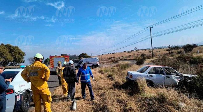 Se registra accidente de taxi en la Morelia-Pátzcuaro