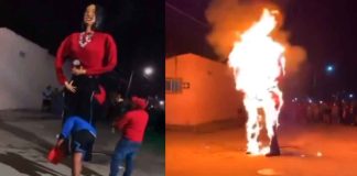 #Video // Piñata gigante de Ángela Aguilar termina en llamas tras festejo de año nuevo