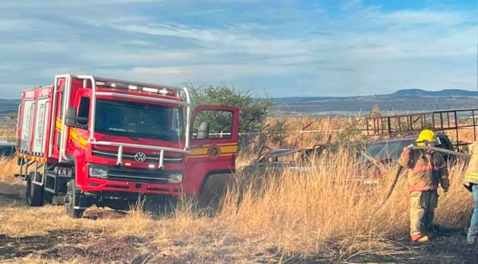 #Imágenes // Incendio de pastizal alcanza corralón en La Piedad