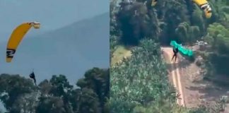 #VIDEO | Turista salta en paracaídas y sufre trágico accidente