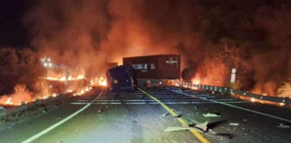 Identifican al chófer de pipa qué murió calcinado en el choque e incendio de tractocamiones, en la autopista Siglo XXI
