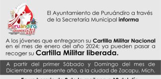 Entrega de Cartillas Militares Liberadas en Zacapu para Jóvenes de Puruándiro