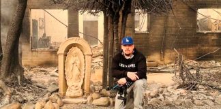 #VIDEO | Descubrimiento milagroso: Estatua de la Virgen María sobrevive al incendio de Los Ángeles