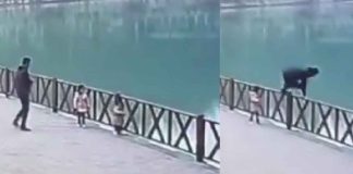 #VIDEO | Menor de edad cae al agua desde un puente mientras tomaban fotos; su padre se lanza a rescatarla