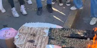 #VIDEO | Ciudadanos de Culiacán queman figura del gobernador Rubén Rocha Moya, se le exige que renuncie