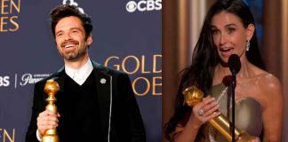 #VIDEO | Demi Moore y Sebastian Stan se vuelven ganadores de la noche en los Globos de Oro 2025