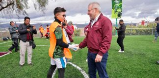 #Imágenes | Para la prevención del delito, inaugura Bedolla cancha en Tarímbaro