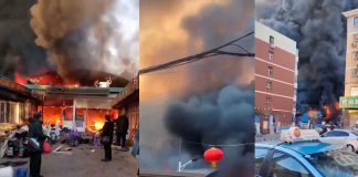 #VIDEO | Incendio en mercado de alimentos deja al menos 8 muertos y 15 heridos