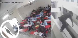 #VIDEO | Alumno interrumpe su clase para saltar al vacío desde un piso en las alturas #Internacional