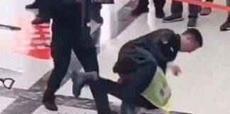 #Video // ¡Al estilo de Jackie Chan! Policía detiene a hombre que alteraba el orden