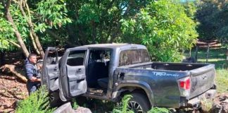 Aseguran SSP, Defensa y GN armamento y vehículo con reporte de robo, en Uruapan