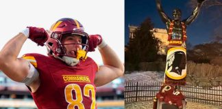#VIDEO | Aficionados de Washington Commanders, decoran la estatua de “Rocky Balboa” en Filadelfia, previo al campeonato de conferencia #NFL