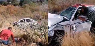 #VIDEOS | Se registra choque entre camioneta y 2 taxis en la Morelia-Quiroga