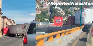 #VIDEO #Viral | Hoy no era su día de Chambear: Tráiler se atora en dos ocasiones en la ciudad de Morelia