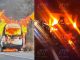 #VIDEO | Arde tractocamión en Copándaro y se quema combi en Huiramba