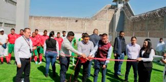 Inaugura Sistema Penitenciario cancha de futbol rápido en penal de Maravatío