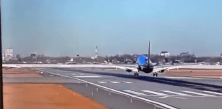 #VIDEO | Avión estuvo a punto de impactar contra un jet en un aeropuerto