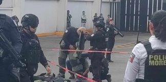 #VIDEO | Expertos en explosivos de la SSP retiran objeto hallado afuera de Coca Cola Calzada La Huerta