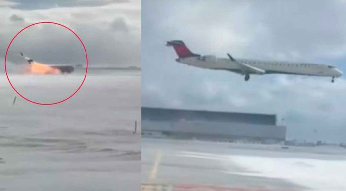 #Video | Avión de Delta Airlines se estrella en Toronto: imágenes captan el preciso momento del impacto
