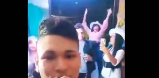#VIDEO | Mujer disfrutaba de una fiesta y cae desde un segundo piso