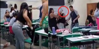 #VIDEO | Estudiante amenaza con un cuchillo a su compañera dentro del aula escolar #Internacional
