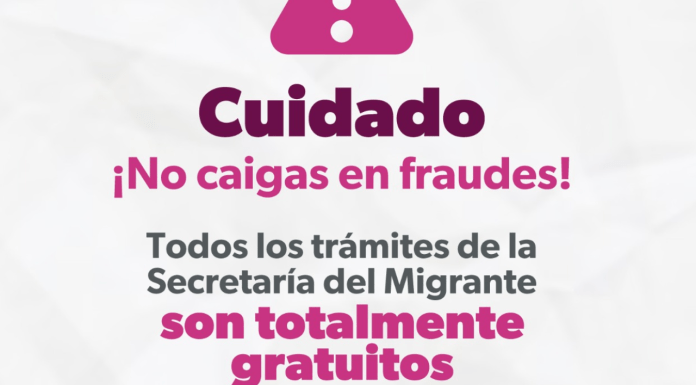 ¡No te dejes engañar! Trámites para migrantes son gratuitos: Semigrante