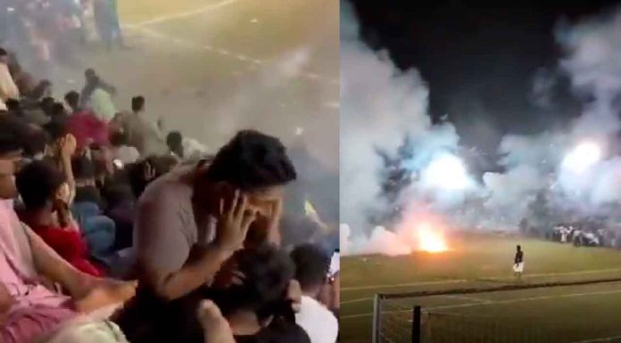 #VIDEO | 🔴 Espectáculo pirotécnico deja 40 heridos en un estadio de fútbol #Internacional 👇