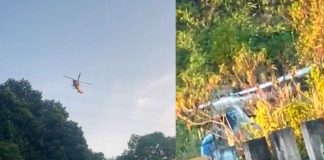 #Video | Helicóptero golpea el cableado eléctrico y realiza aterrizaje forzoso tras ser blanco de disparos #Internacional