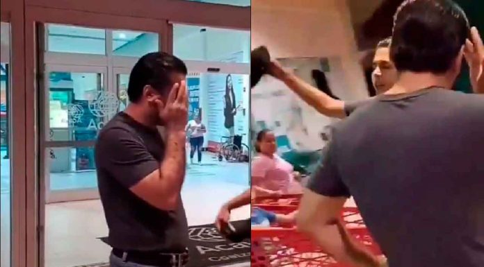 #VIDEO | #México: Hombre es confrontado tras ser sorprendido espiando a una joven en un baño de plaza comercial