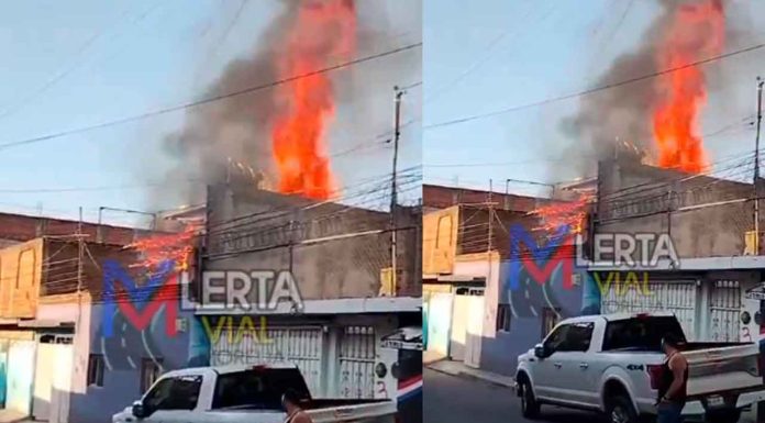 #Video | Se registra fuerte incendio en domicilio de la colonia El Realito