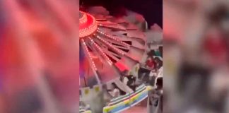 #VIDEO | Momento en que juego de Feria de Cozumel falla y menor de edad cae