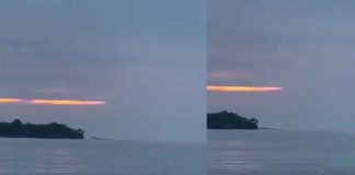 #VIDEO | Objeto extraño es grabado en una playa durante el atardecer