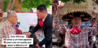 #VIDEO #Viral | Abuelito viaja desde Chile a México para cumplir su sueño cantando con mariachis