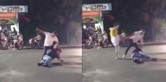 #VIDEO #viral | Valiente mujer detiene pelea callejera con una patada y salva a su pareja