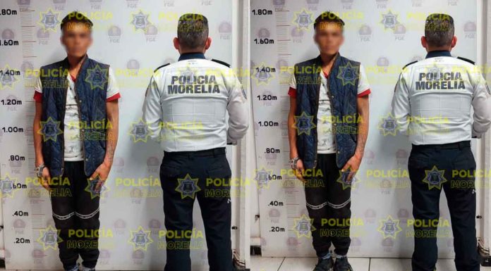 Policía Morelia detiene a presunto ladrón y recupera pertenencias