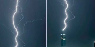#VIDEO | Impactante rayo causa pánico entre habitantes de Puebla debido a su potencia; cámaras captaron el momento exacto