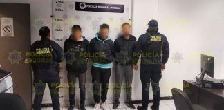 Policía Morelia asegura a tres hombres por allanamiento en la colonia Manantiales