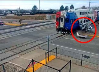 #VIDEO | Conductor escapa segundos antes de que el tren arrolle su camioneta