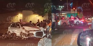 Se registra choque entre auto y moto en la Av. Héroes de Nocupétaro; hay 1 herido