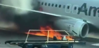 #VIDEOS | Avión de American Airlines se incendia en el Aeropuerto Internacional de Denver