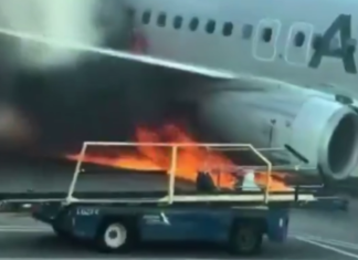 #VIDEOS | Avión de American Airlines se incendia en el Aeropuerto Internacional de Denver