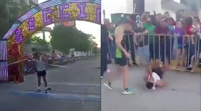 #VIDEO | #México: Hombre llega en segundo lugar en carrera atlética y golpea al ganador