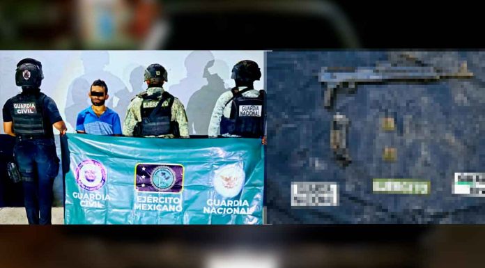 Policías y soldados capturan a “El Grande”, con un arma larga y camioneta robada en Cenobio Moreno