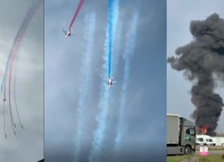 #Video | Colisión de dos aviones de la Patrulla de Francia durante entrenamiento en Saint Dizier