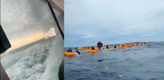 #Video // Tragedia en el mar: Chica graba el momento en que un barco se hunde y deja a varias personas flotando #Internacional