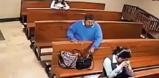#VIDEO #Viral | Hombre deja de rezar para robarle a una mujer dentro de un templo